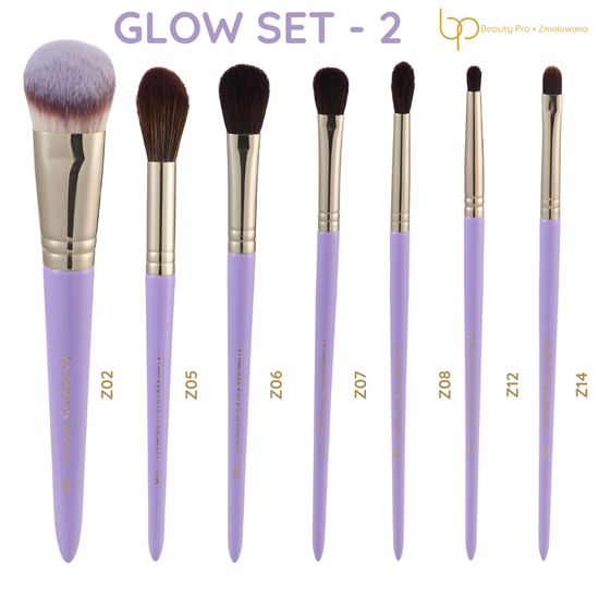 GLOW SET 2 – BP BEAUTY PRO x ZMALOWANA Zestaw 7 pędzli