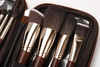 Brown DeLuxe Zestaw 14 Luksusowych i Profesjonalnych Pędzli do Makijażu w Etui