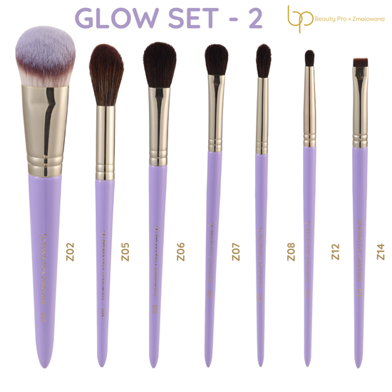 GLOW SET 2 – BP BEAUTY PRO x ZMALOWANA Zestaw 7 pędzli